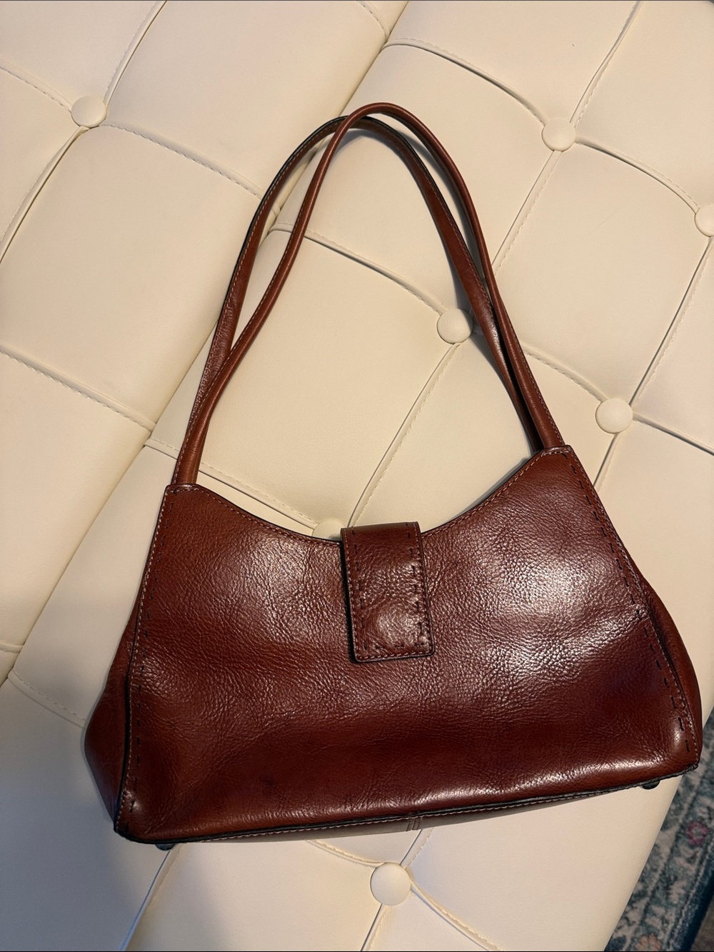 Fossil Brown Leather Shoulder Bag - Classic Tote